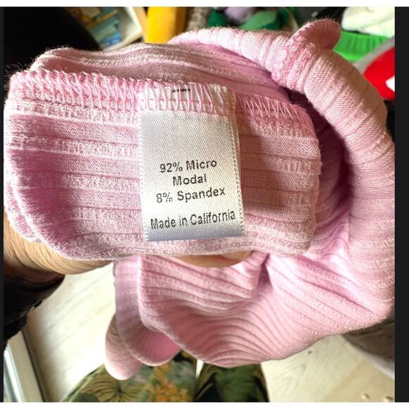 RARE Lesley Evers Ribbed Midi Dress - Soft Pink, Size Medium, 3/4 Sleeve - Picture 4 of 6